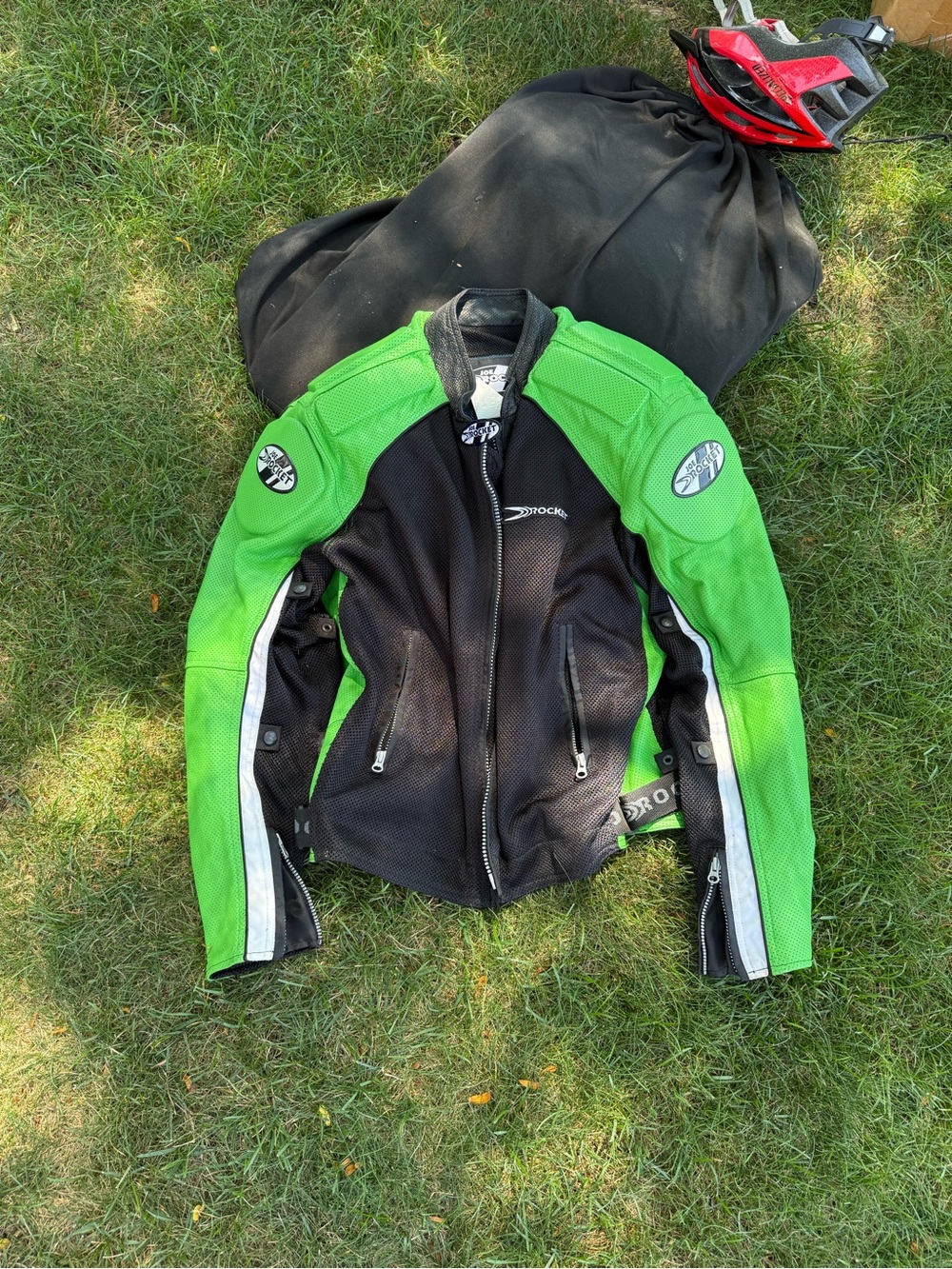 Joe Rocket Black and Bright Green Men's Mesh Utility Motorcycle Jacket
